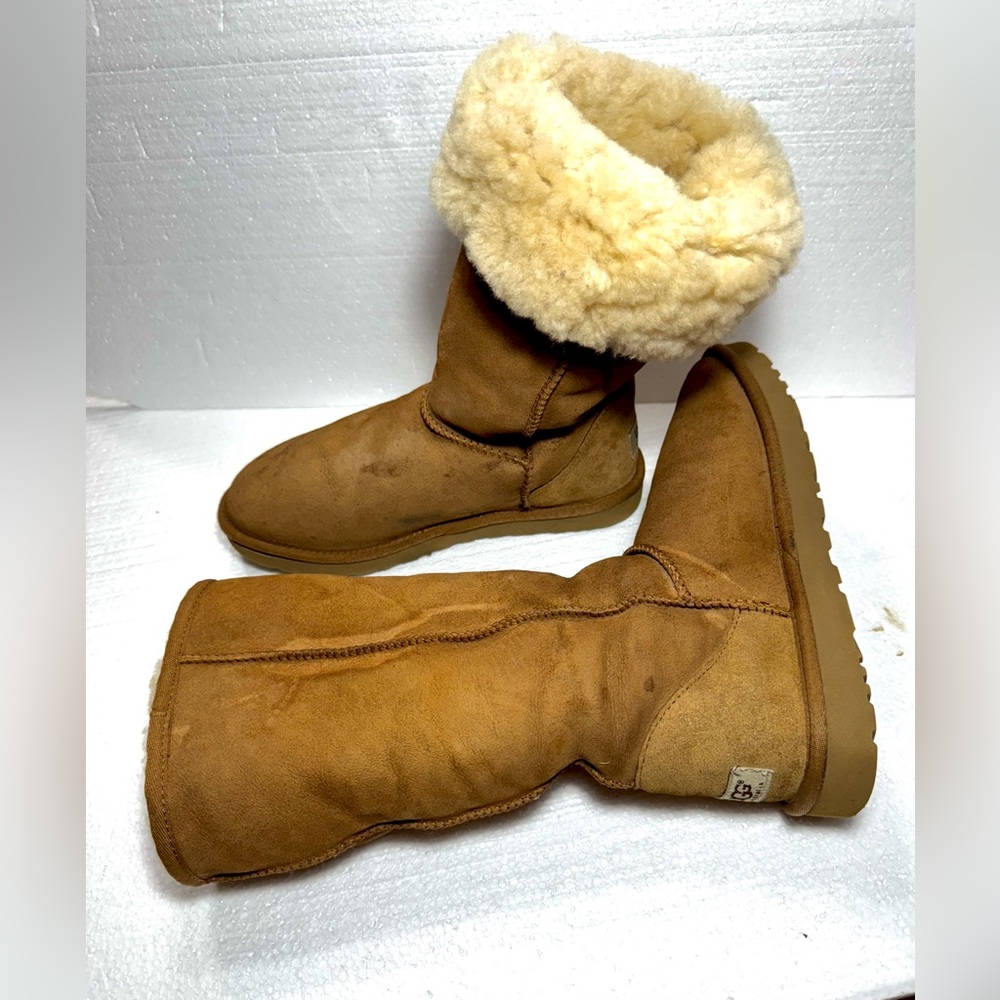 Suede Sheepskin Tall Cozy Shearling-Lined Boots